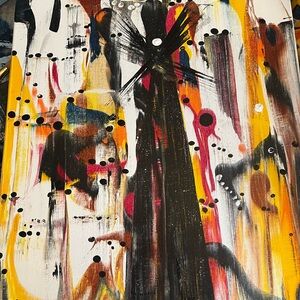 Dynamic Abstract Canvas with Bold Colors